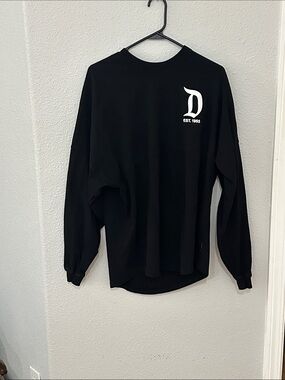 Disney Black Crewneck with White 'D' Chest Logo